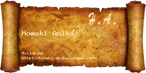 Homoki Anikó névjegykártya